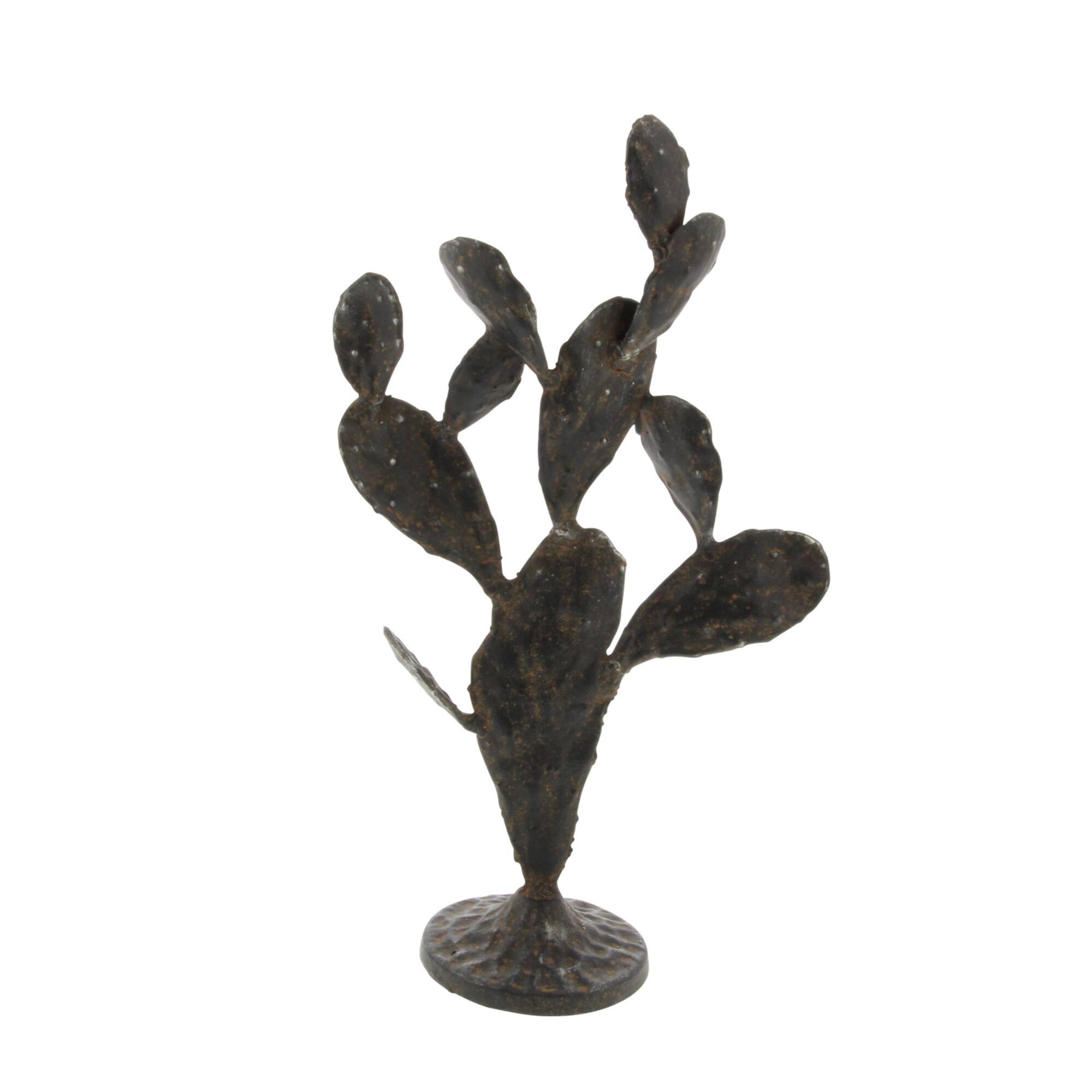 16" Rustic Metal Cactus Table Accent